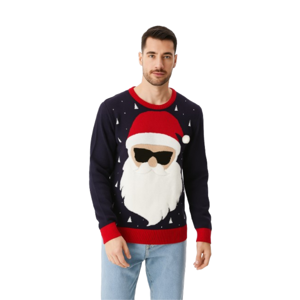 Couple - Smart Santa in Shades Sweater with Pom pom - Velora Luxury Fashion