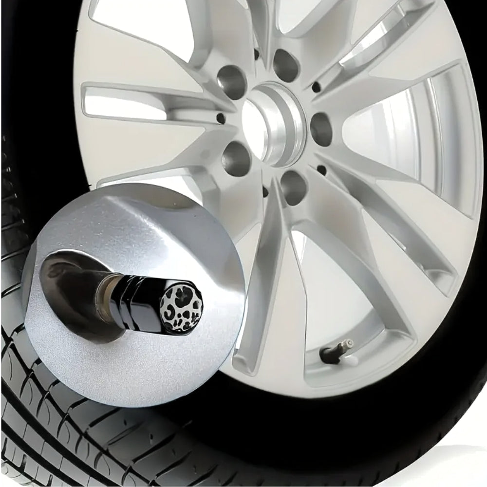 Cow Print Valve Stem Caps (2 Sets) - Velora