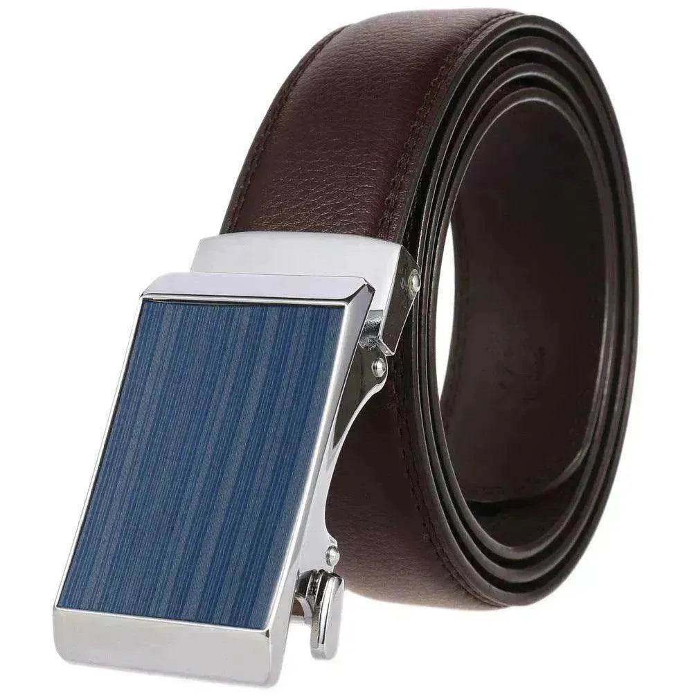 Cowhide Alloy Belt Automatic Buckle Business Casual Belt Men's Pant Belt - Velora