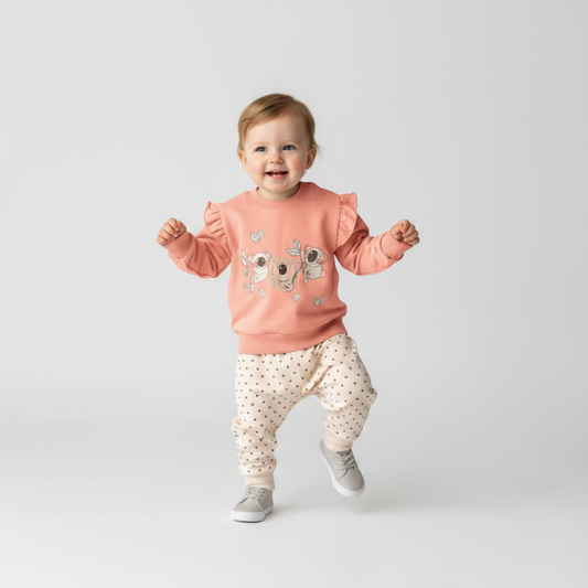 Cozy Koala Girls Jogger Set - Velora Luxury Fashion