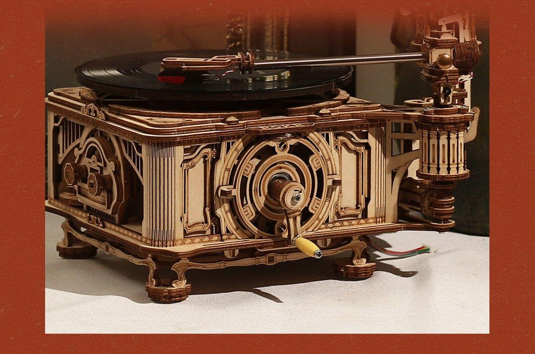 Crank Classic Gramophone Kit | Kidstoylover - DIY Wooden Assembly Toy - Velora Luxury Fashion