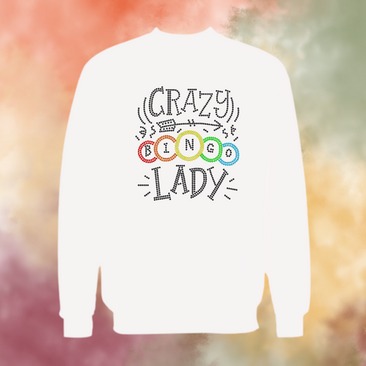 Crazy Bingo Lady Rhinestone Shirt – Funny Bingo Sparkle Bling Tee | Blingdazzel
