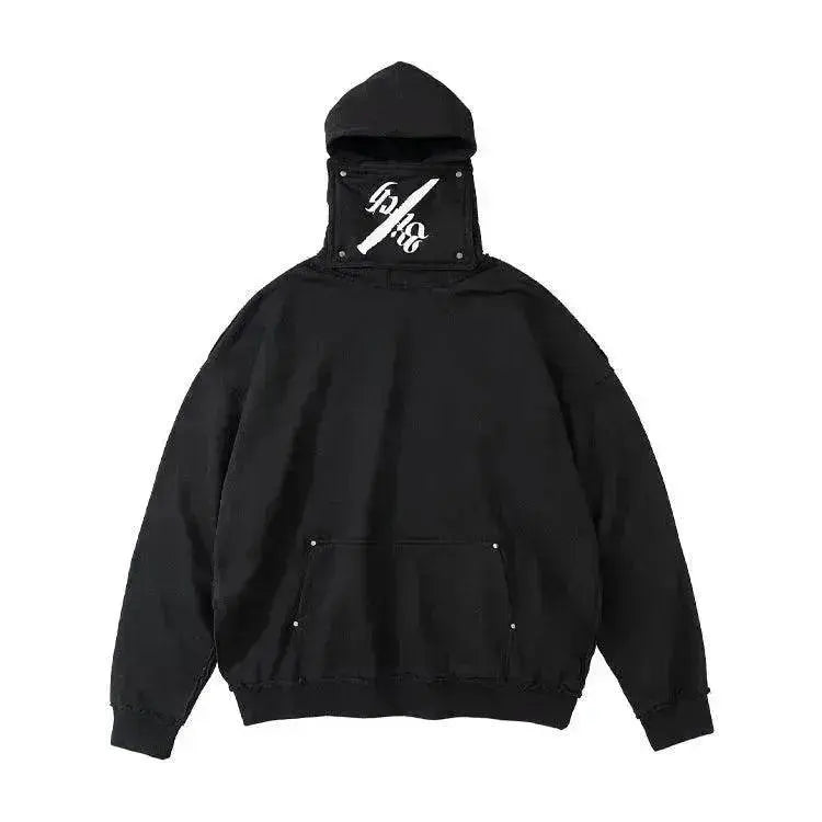 Creative Detachable High Neck Loose Hooded Men's Sweater
