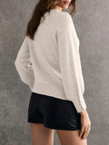 Crew Neck Long Sleeve Sweater - Velora Luxury Fashion