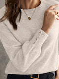 Crew Neck Long Sleeve Sweater - Velora Luxury Fashion