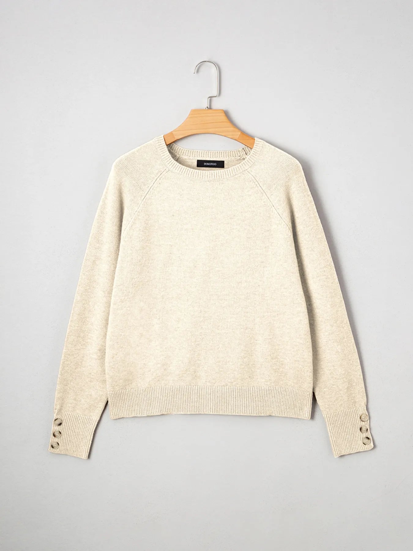 Crew Neck Long Sleeve Sweater - Velora Luxury Fashion
