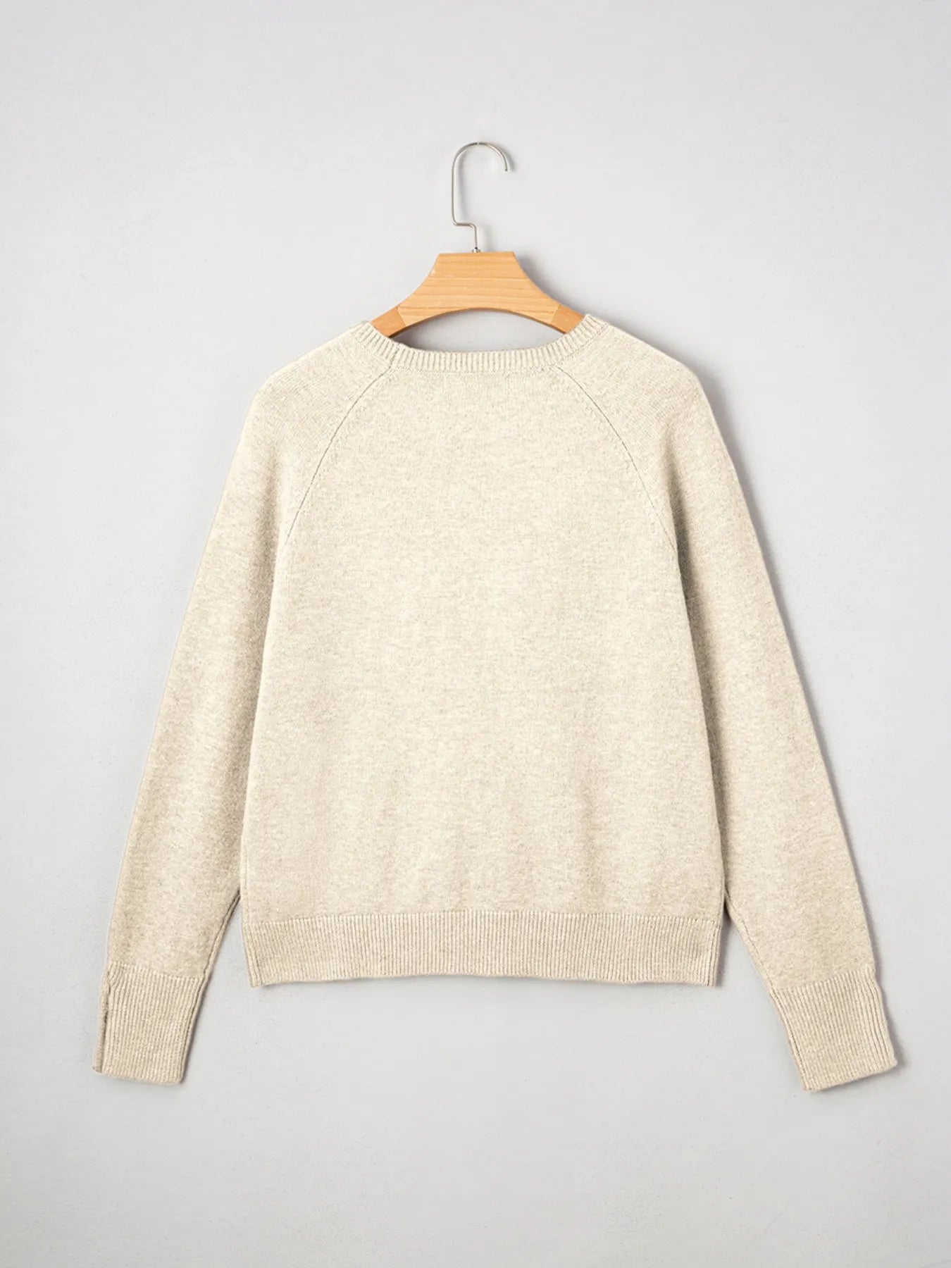 Crew Neck Long Sleeve Sweater - Velora Luxury Fashion