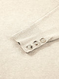 Crew Neck Long Sleeve Sweater - Velora Luxury Fashion