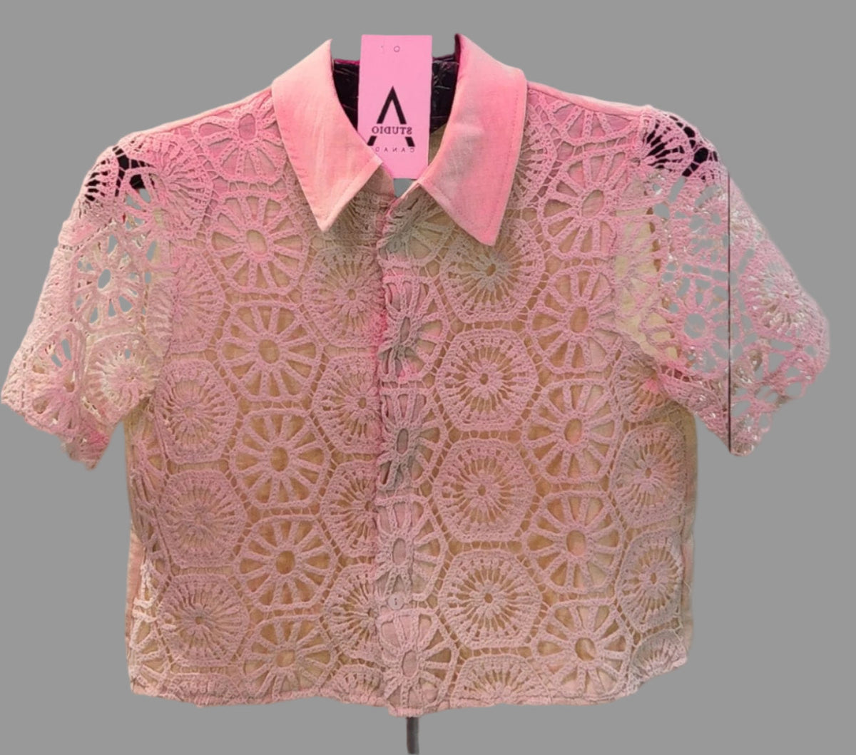 Crochet Crop Shirt - Velora Luxury Fashion
