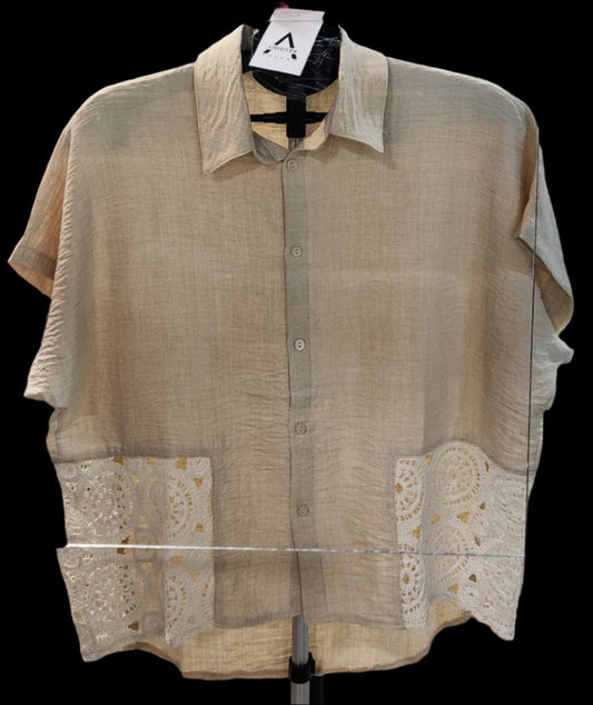 Crochet Detailed Shirt - Velora