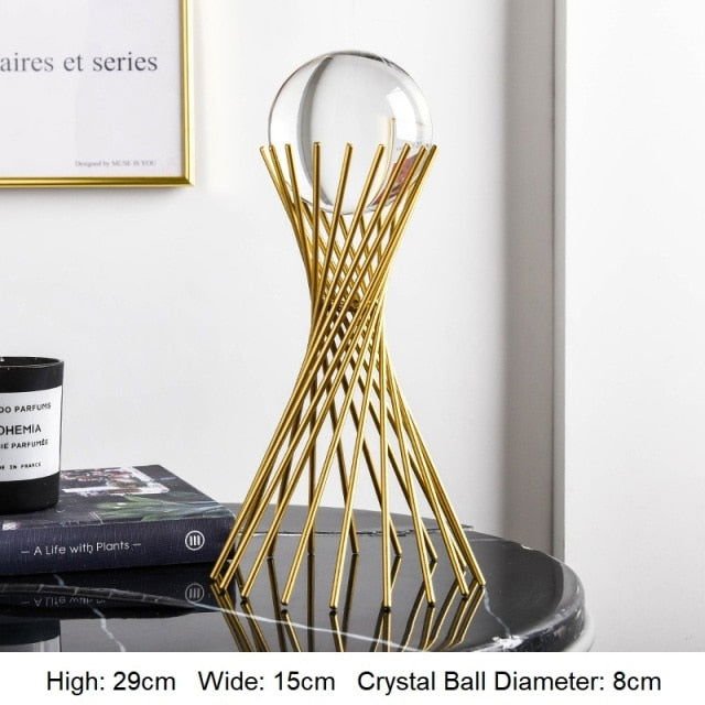 Crystal Ball-Golden Ornament - Velora Luxury Fashion