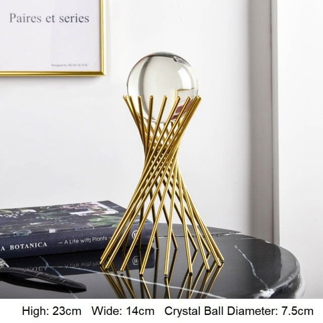 Crystal Ball-Golden Ornament - Velora Luxury Fashion