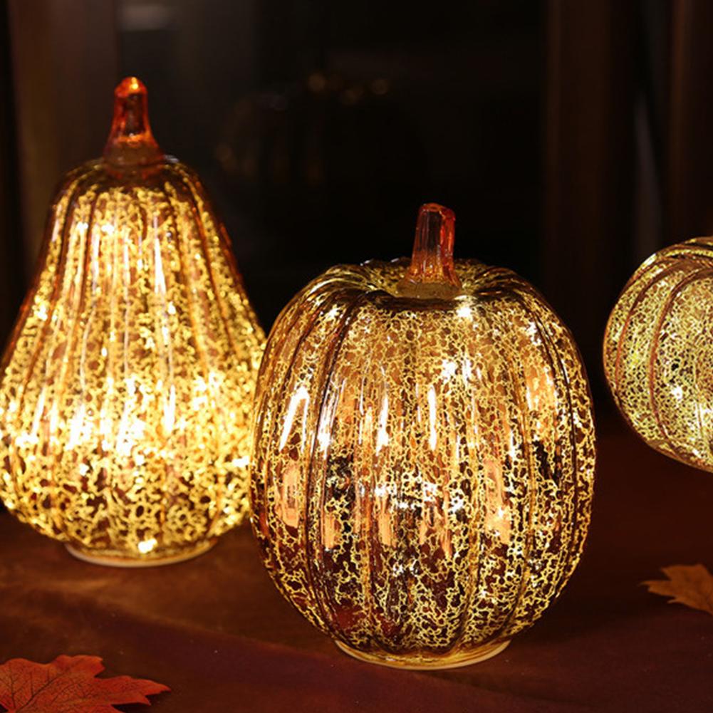 Crystal Glass Pumpkin Lamp - Velora Luxury Fashion