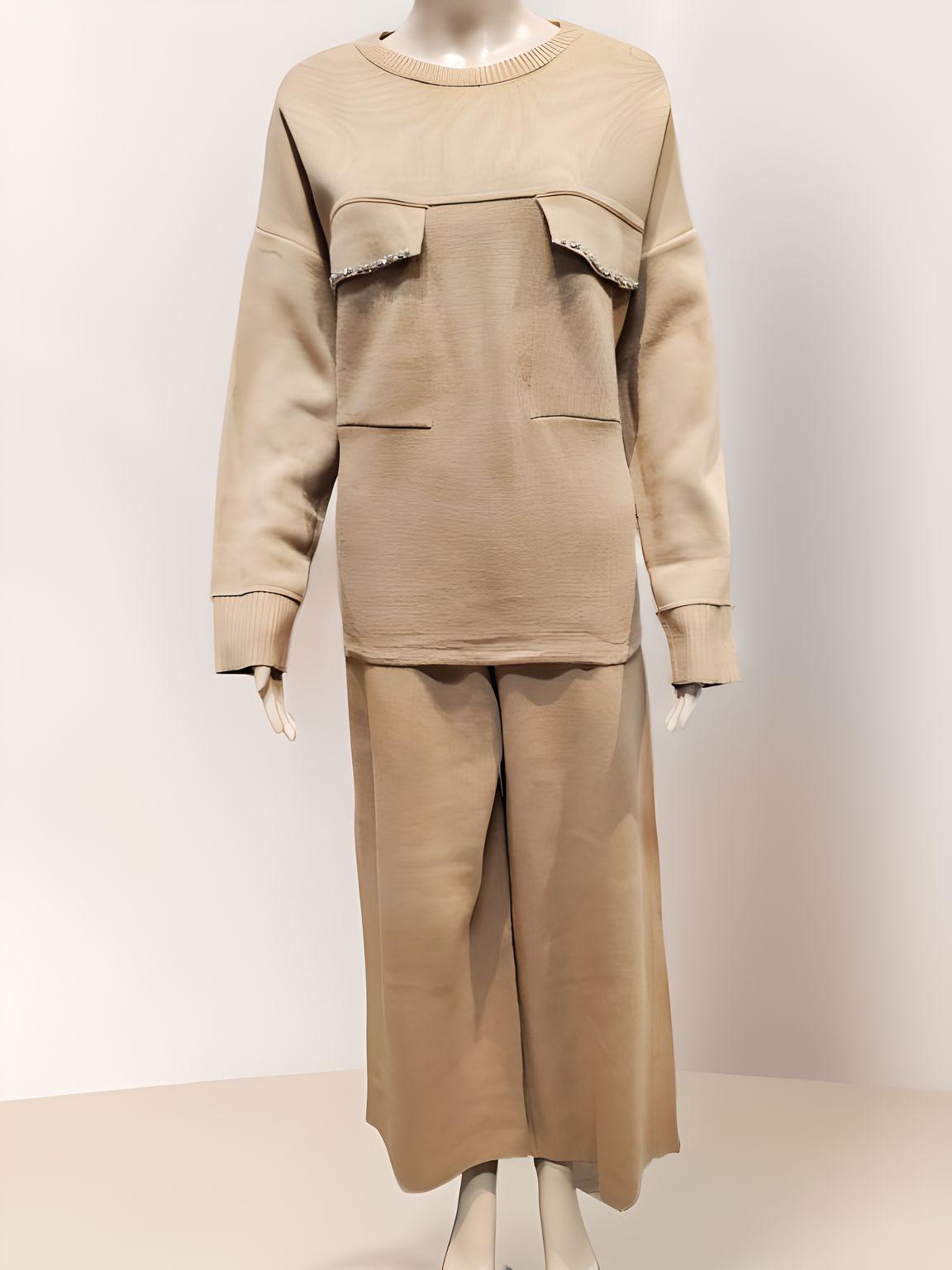 Crystal Pocket Full Sleeve Blouse - Velora Luxury Fashion