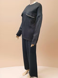 Crystal Pocket Full Sleeve Blouse - Velora Luxury Fashion