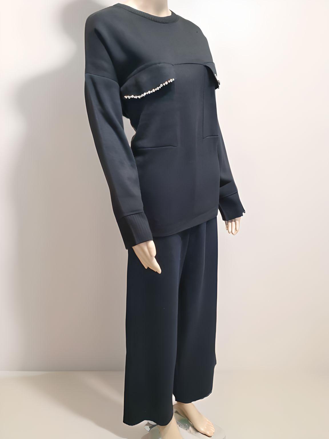 Crystal Pocket Full Sleeve Blouse - Velora Luxury Fashion
