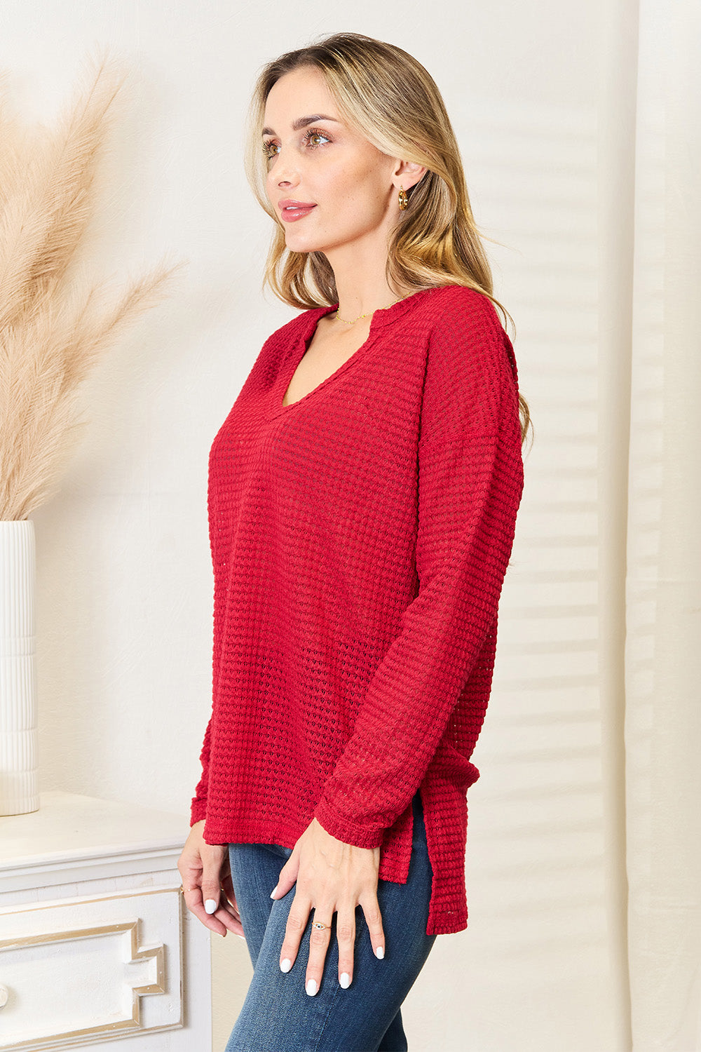 Culture Code Full Size Wide Notch Relax Top - Velora Luxury Fashion