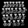 Cursive Letter Pendant Rope Chain - Silver - Velora Luxury Fashion