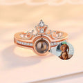 Custom Pet Photo Tiara Crown Ring - Velora Luxury Fashion