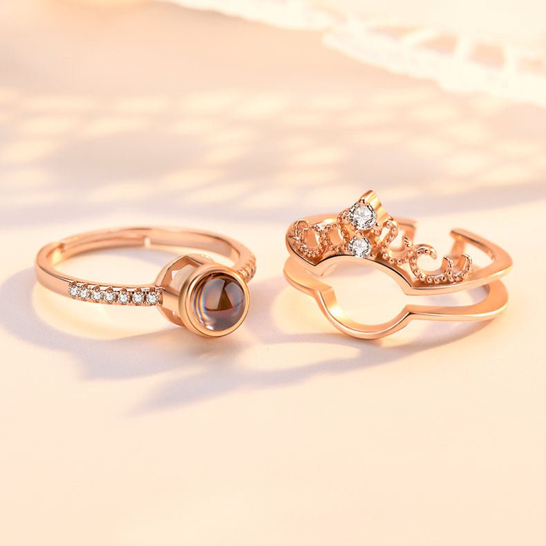 Custom Pet Photo Tiara Crown Ring - Velora Luxury Fashion