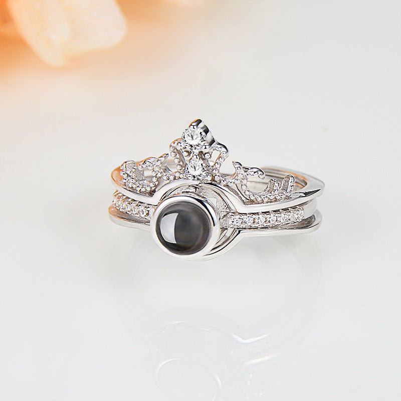 Custom Pet Photo Tiara Crown Ring - Velora Luxury Fashion