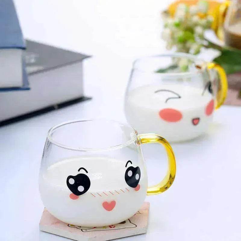 Cute Glass Expression Coffee Cup Mug - Velora