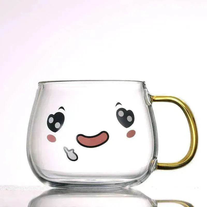 Cute Glass Expression Coffee Cup Mug - Velora