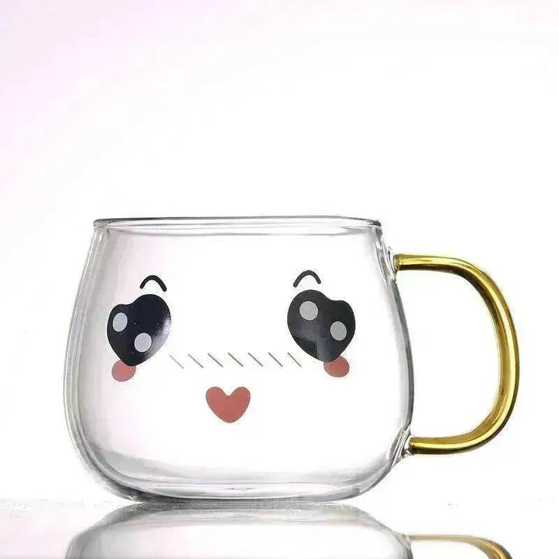Cute Glass Expression Coffee Cup Mug - Velora