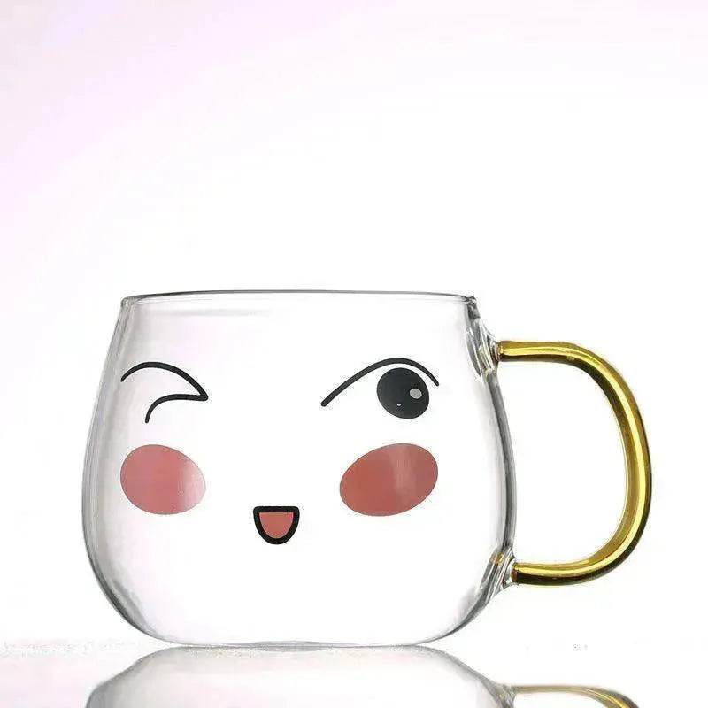 Cute Glass Expression Coffee Cup Mug - Velora