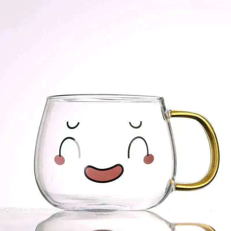 Cute Glass Expression Coffee Cup Mug - Velora
