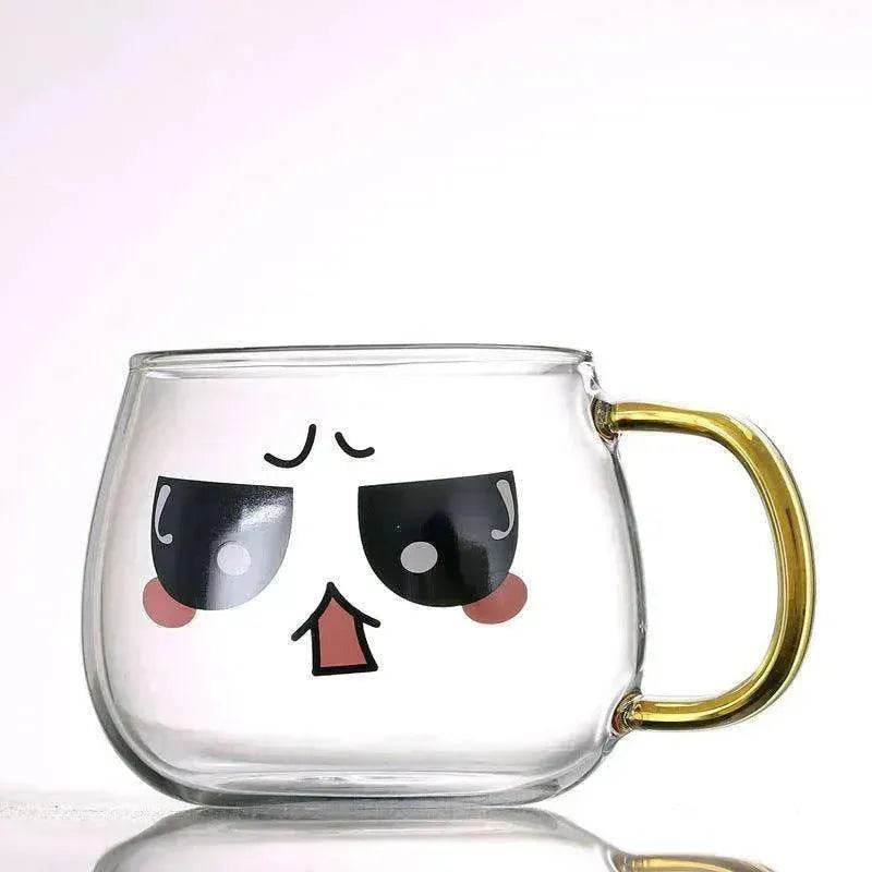 Cute Glass Expression Coffee Cup Mug - Velora