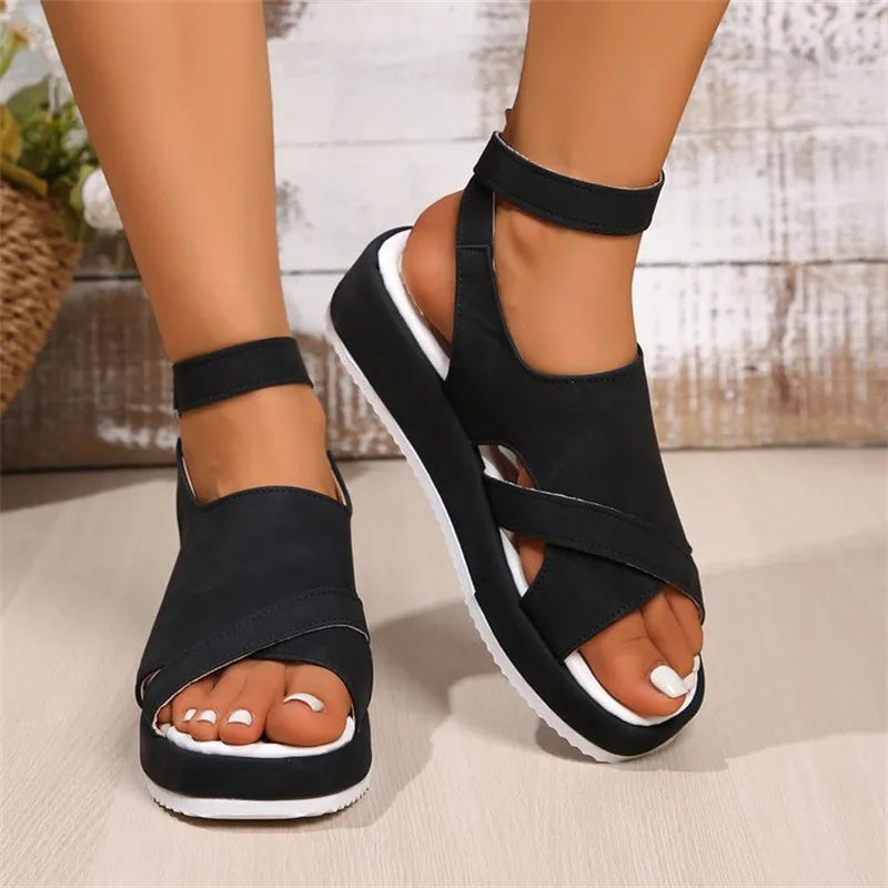Cutout Platform Sandals - Velora Luxury Fashion