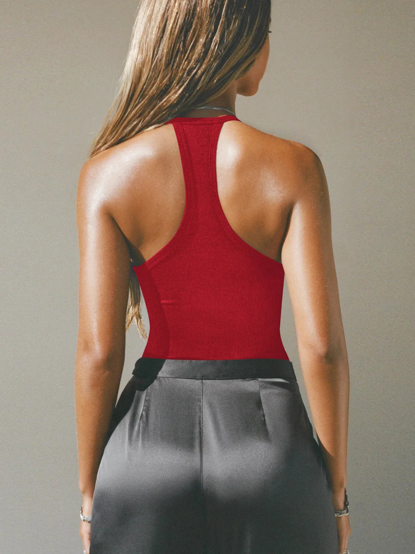 Cutout Ribbed Tank Top - Velora Luxury Fashion