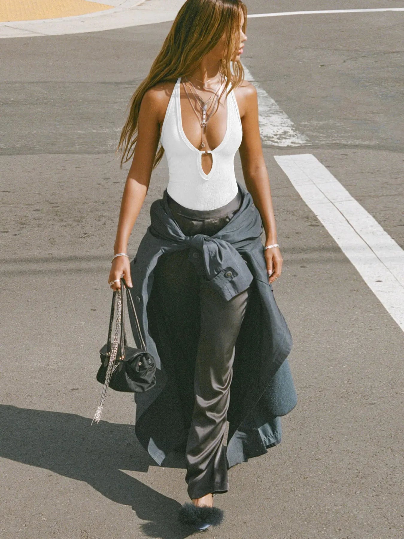 Cutout Ribbed Tank Top - Velora Luxury Fashion