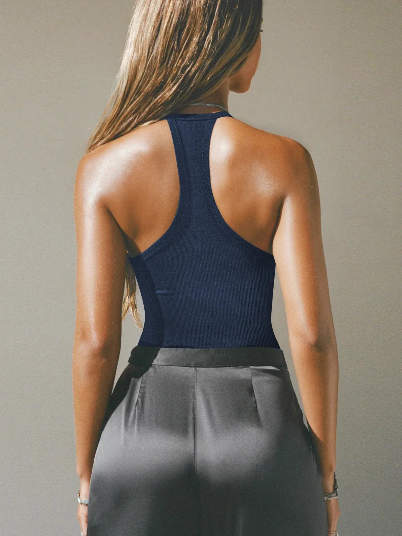 Cutout Ribbed Tank Top - Velora Luxury Fashion