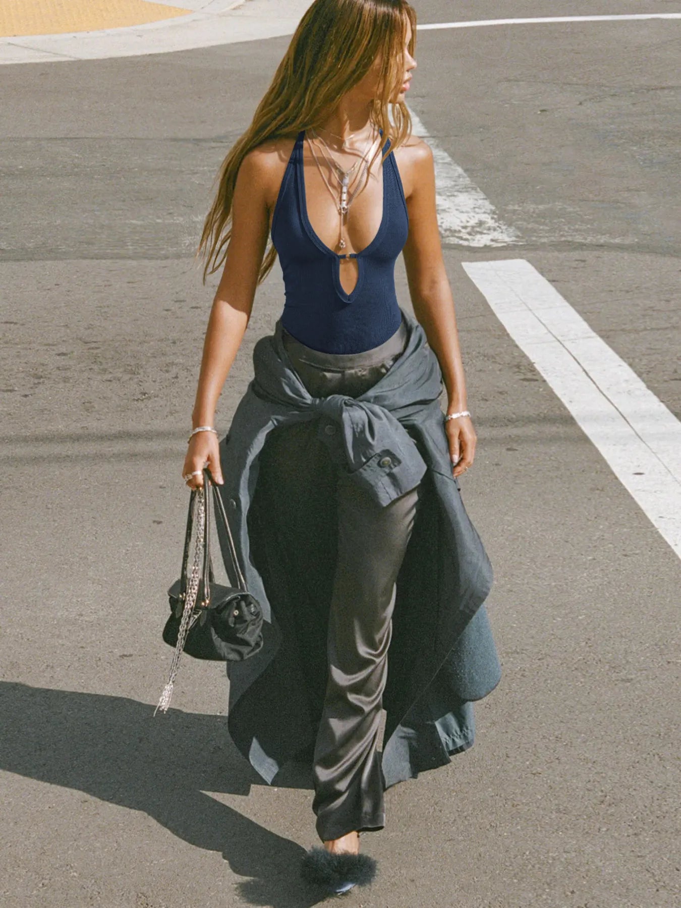 Cutout Ribbed Tank Top - Velora Luxury Fashion