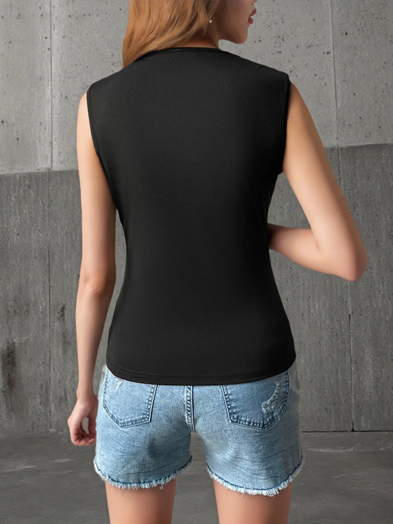 Cutout Sleeveless Tank Top - Velora Luxury Fashion