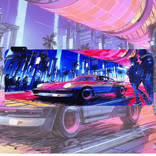 Cyberpunk Night City Dystopian DS3 LED Mouse Mat Mouse Pad 7 led lights smooth surface - Velora Luxury Fashion