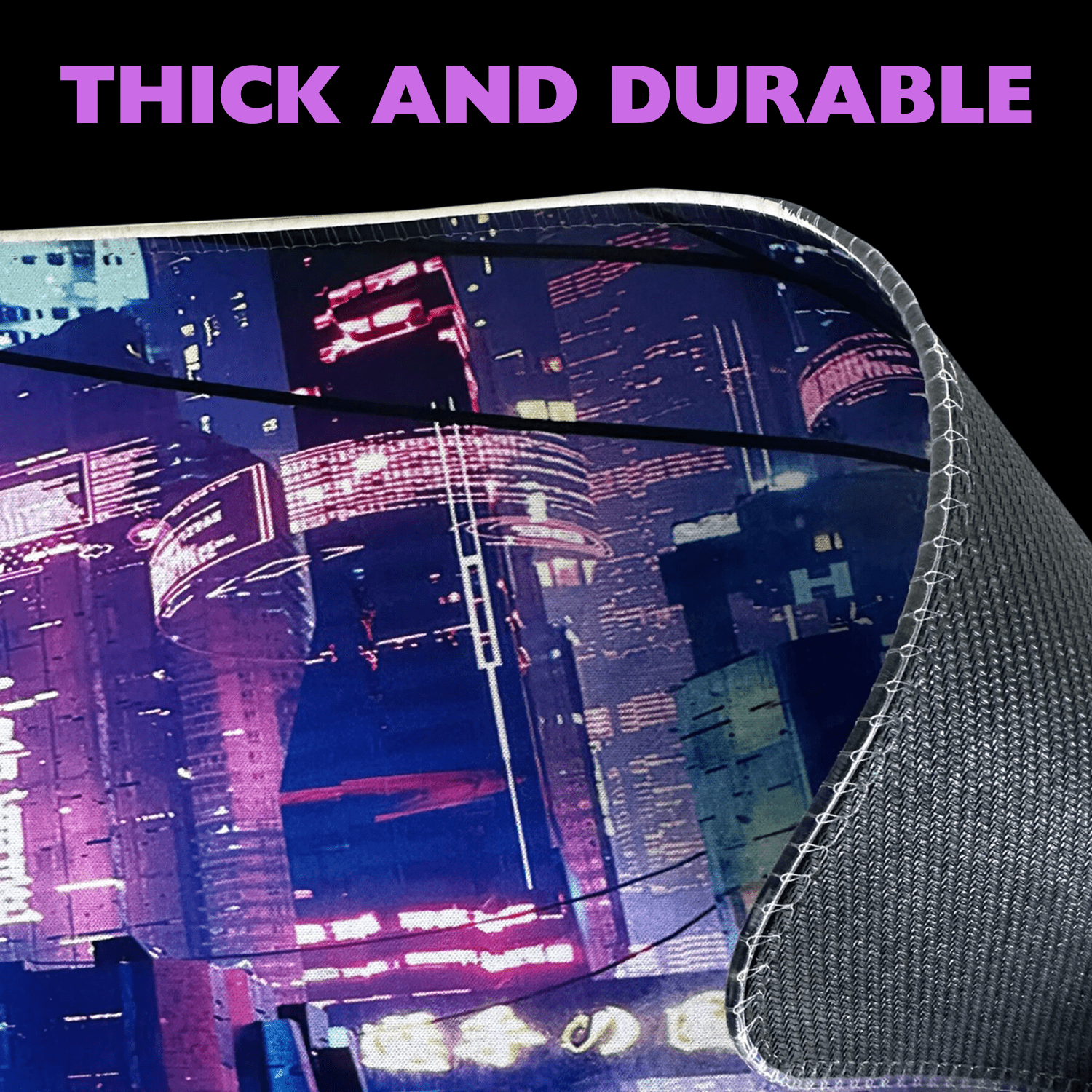 Cyberpunk Night City Dystopian LED Mouse Mat Mouse Pad 7 led lights smooth surface - Velora Luxury Fashion