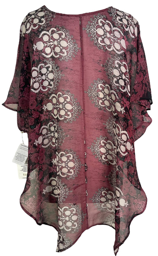 PRG6319 Sheer Avatar Pure Silk Waterfall Top - Velora