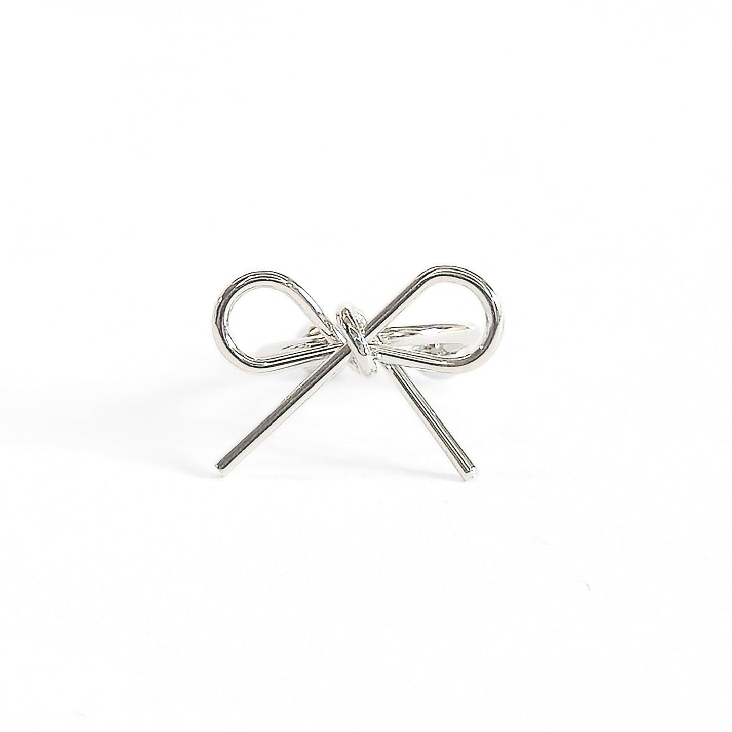 Dainty Bow Ear Cuff (Silver) - Velora