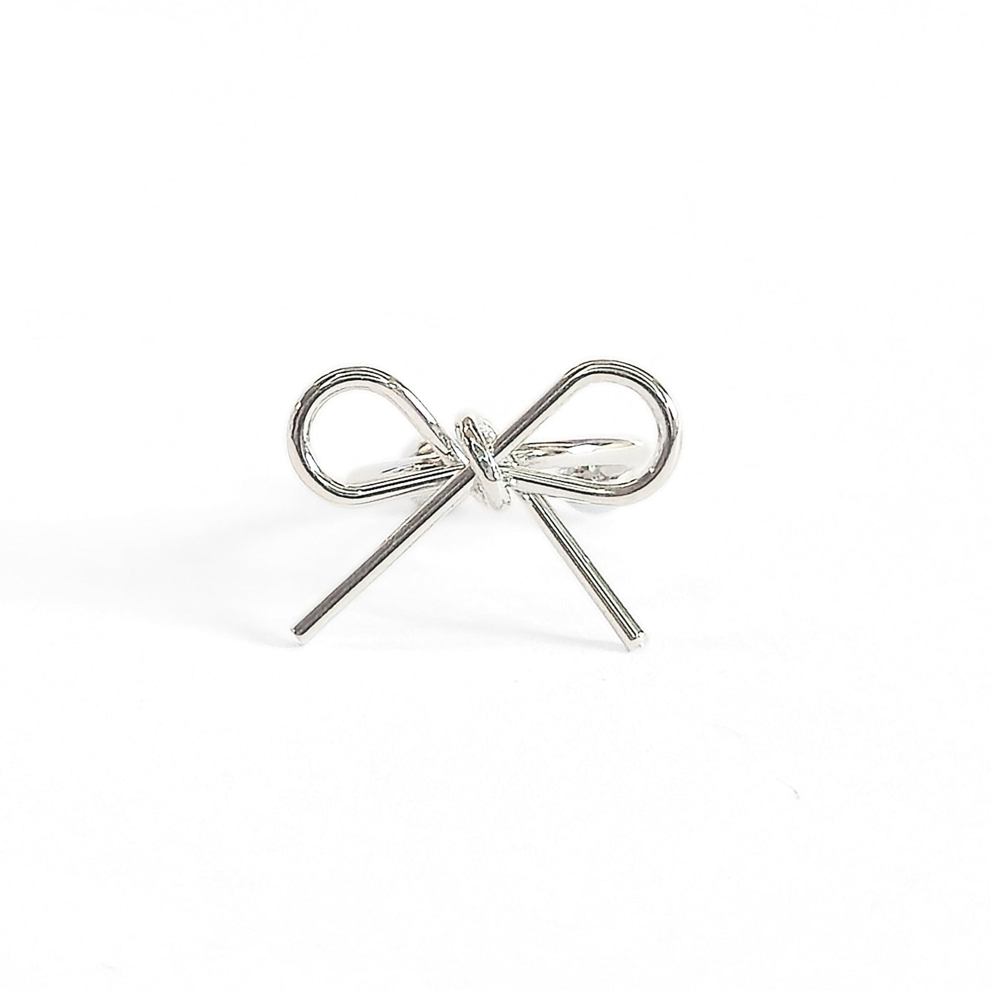 Dainty Bow Ear Cuff (Silver) - Velora