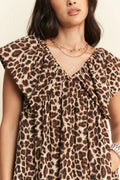 Davi & Dani Animal Printed Velvet Ribbon Mini Dress - Velora Luxury Fashion