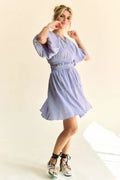 Davi & Dani Back Button Puff Sleeve Mini Dress - Velora Luxury Fashion