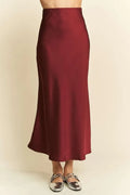 Davi & Dani High Waist Midi Skirt - Velora Luxury Fashion