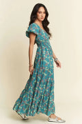 Davi & Dani Lightweight Sweetheart Neck Textured Tiered Maxi Dress - Velora Luxury Fashion