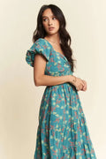 Davi & Dani Lightweight Sweetheart Neck Textured Tiered Maxi Dress - Velora Luxury Fashion