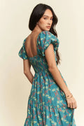 Davi & Dani Lightweight Sweetheart Neck Textured Tiered Maxi Dress - Velora Luxury Fashion