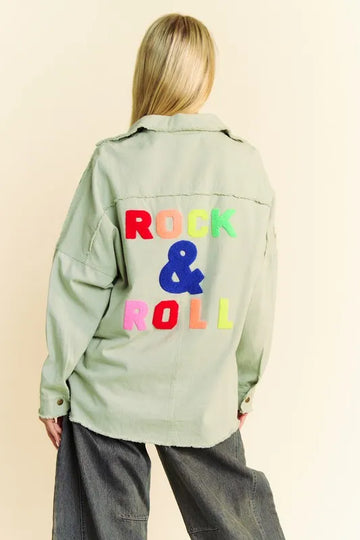 Davi & Dani Multi Color Rock & Roll Fringed Hem Loose Fit Shacket - Velora Luxury Fashion