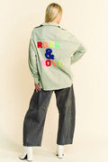 Davi & Dani Multi Color Rock & Roll Fringed Hem Loose Fit Shacket - Velora Luxury Fashion